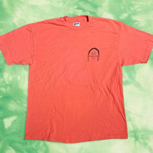 VINTAGE 80s RHODES COLLEGE RA DORM CAT XL TEE - Picture 4 of 7